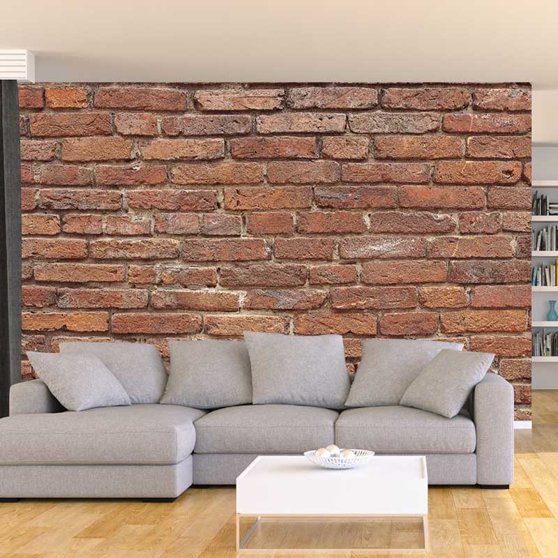 Brick Wall Background Stain Resistant Wall Murals for Restaurant, Personalized