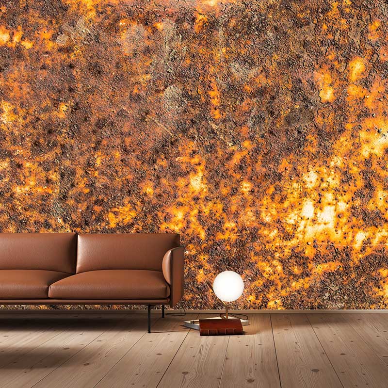 Industrial Style Metal Murals Wallpaper for Bedroom, Custom Size Available