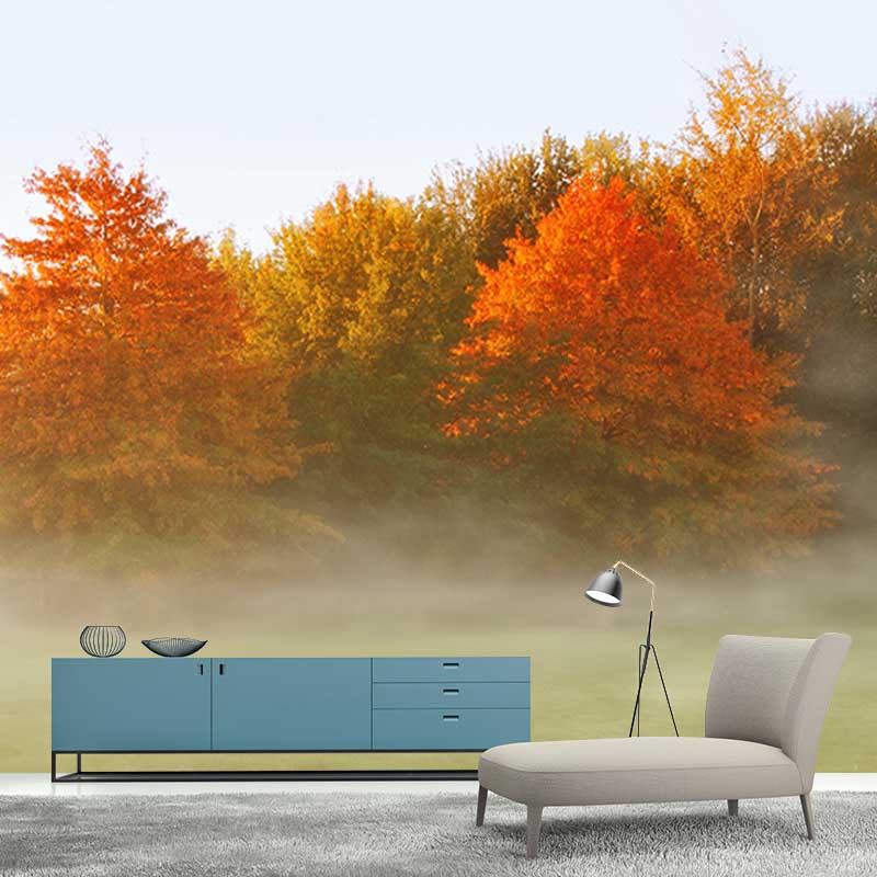 Fall Forest Mural Modern Murals Wallpaper for Living Room Moisture Resistant, Custom Size Available