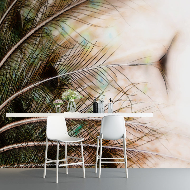 Feather Wall Mural Decal Home Decor for Living Room Girls Women Bedroom