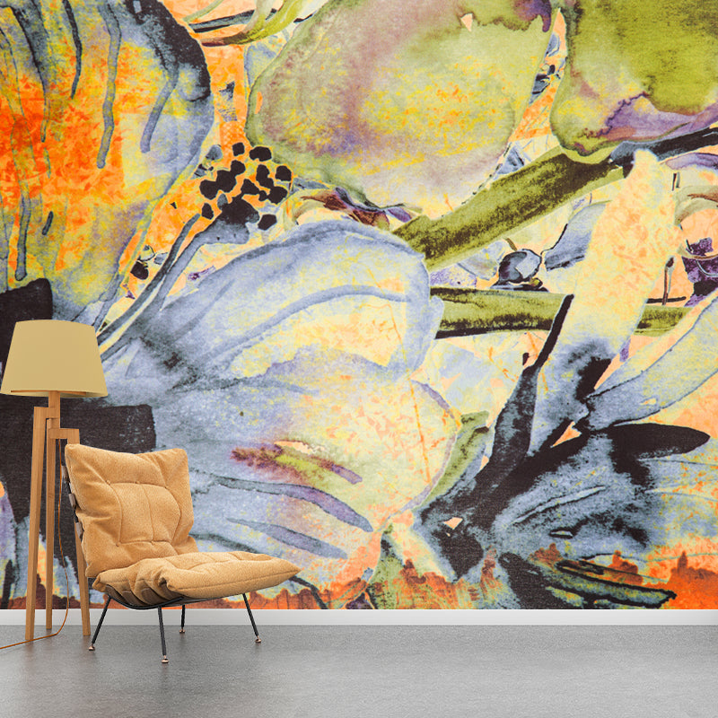 Flower Illustration Wall Mural for Living Room Girls Women Bedroom, Water Resistant