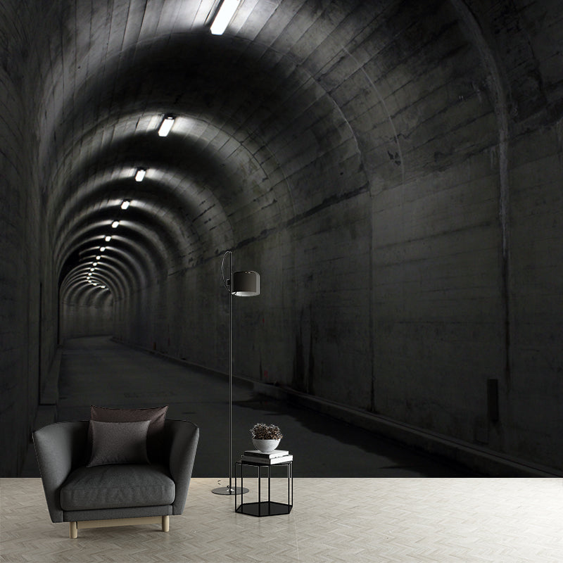 Dark Color Spatial Extension Mural Wallpaper Moisture Resistant for Sitting Room