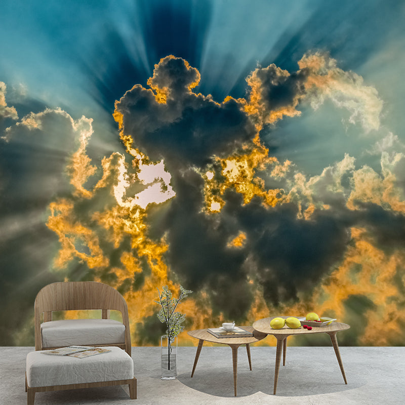 Cloudy Sky Mural Wallpaper for Wall Decor Contemporary Gust Room Wall Art