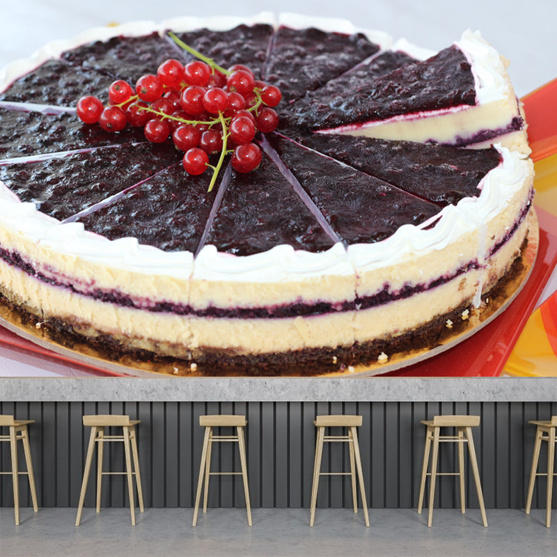 Sweet Cake Mural Personalized Minimalism Wall Art for Bakery, Custom Size Available