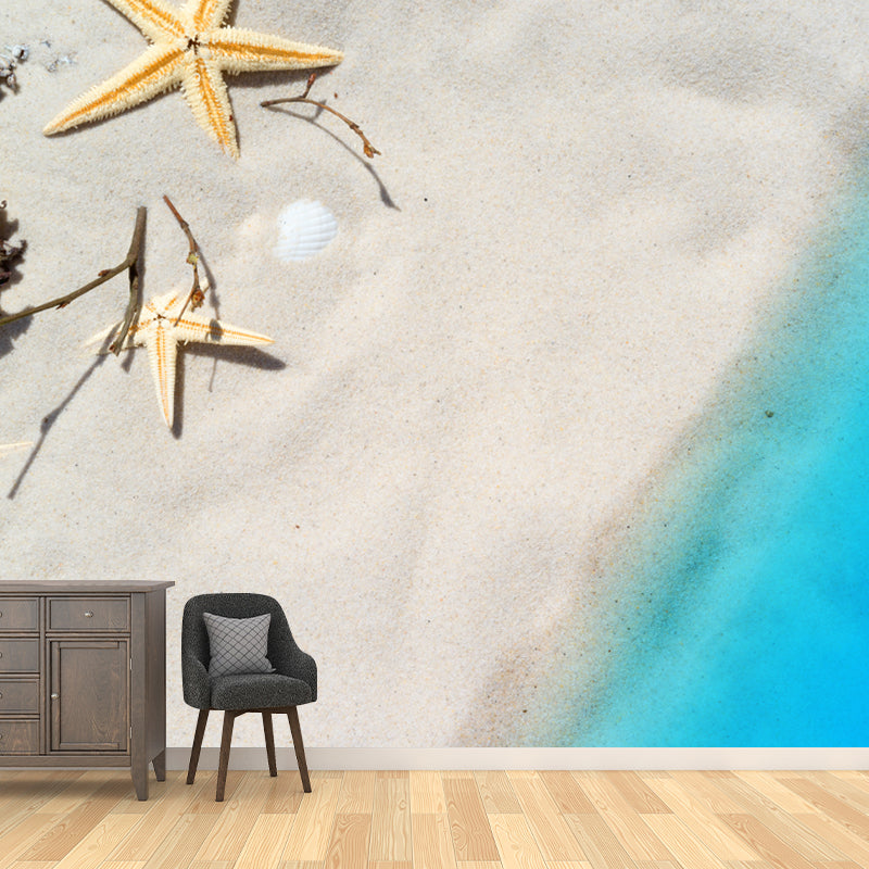 Blue Sea Wall Mural Moisture Resistant Wall Decoration for Bedroom Living Room