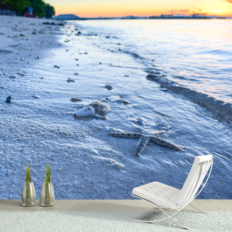 Blue Sea Wall Mural Moisture Resistant Wall Decoration for Bedroom Living Room