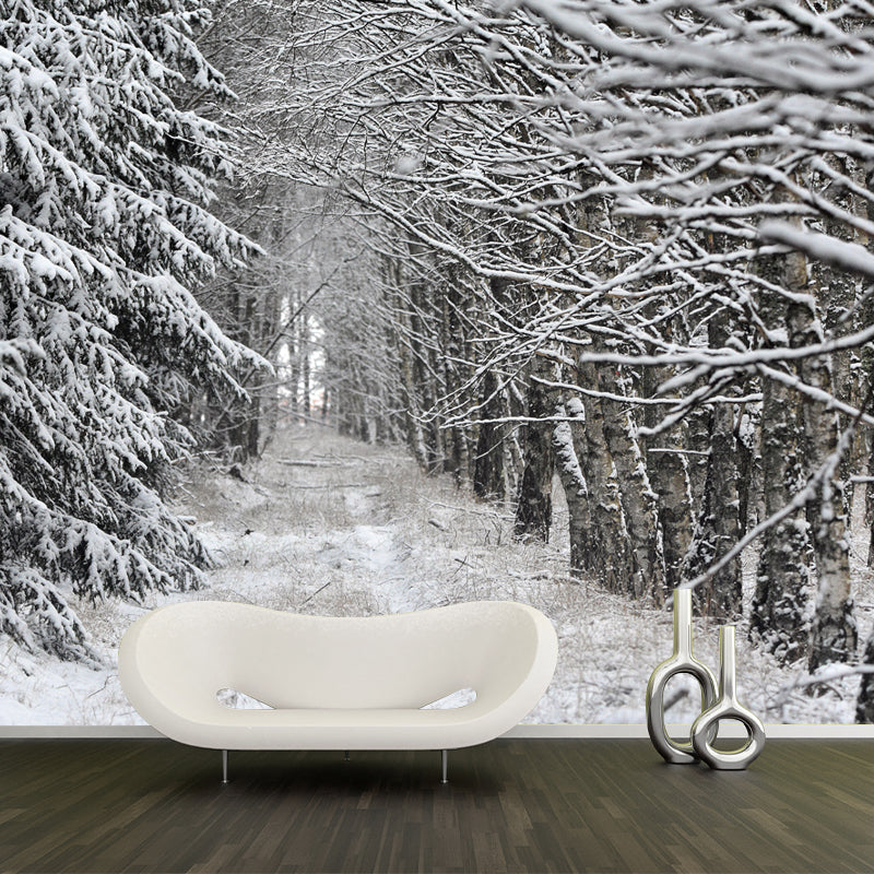 Forest Landscape Wall Murals Moisture Resistant Wall Covering for Gust Room