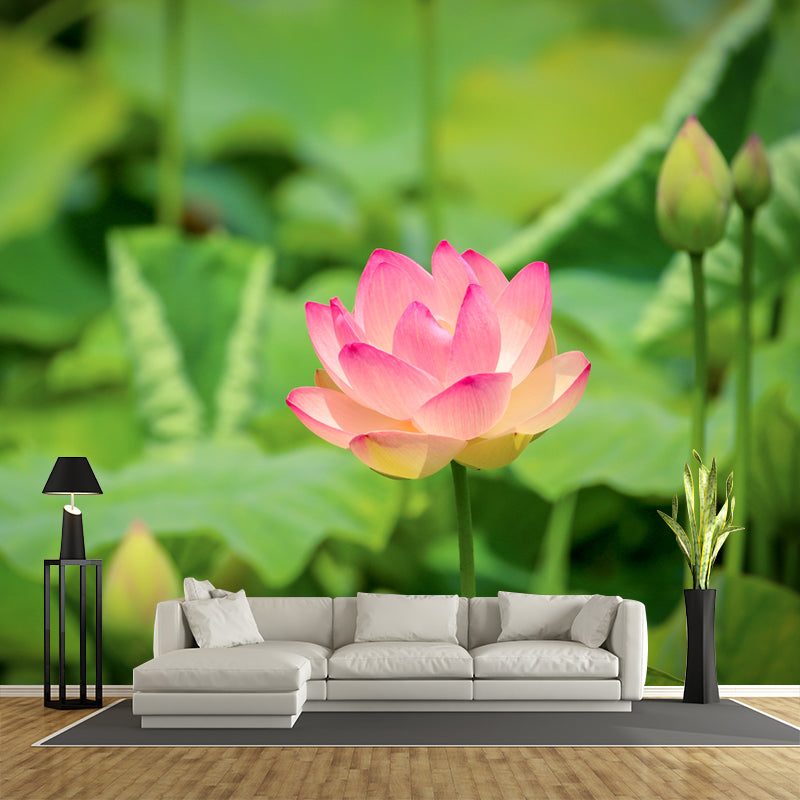 Water Plant Lotus Wall Mural Decal Water Resistant, Custom Size Available