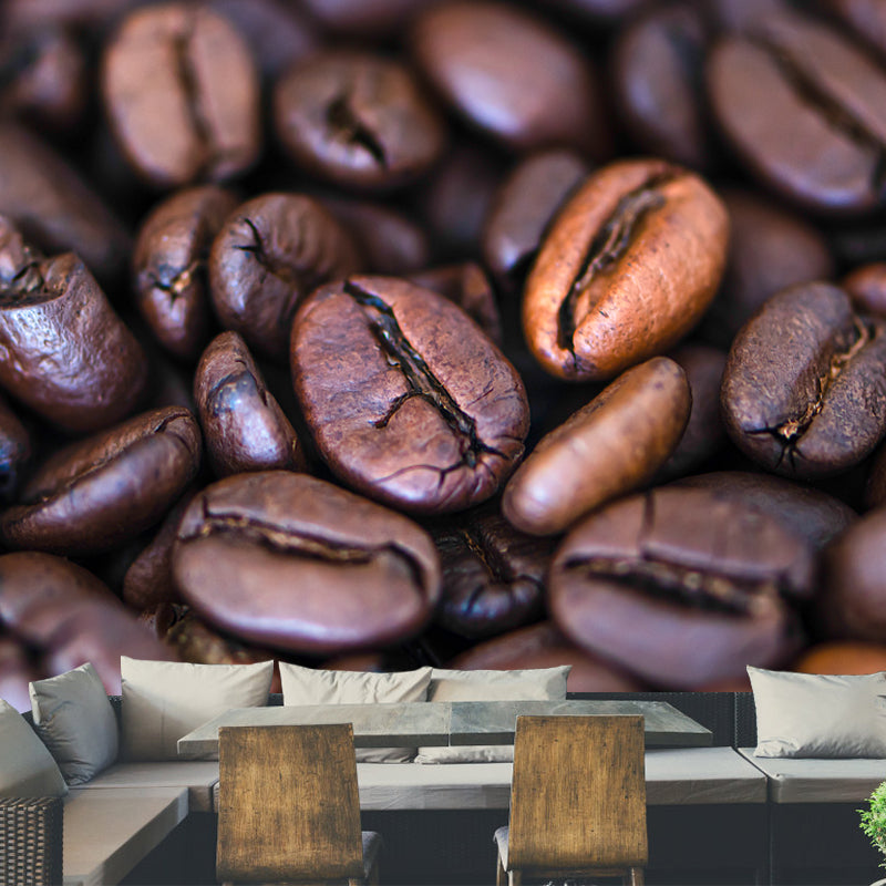 Coffee Beans Stain Resistant Coffee Shop Wall Covering, Made to Measure