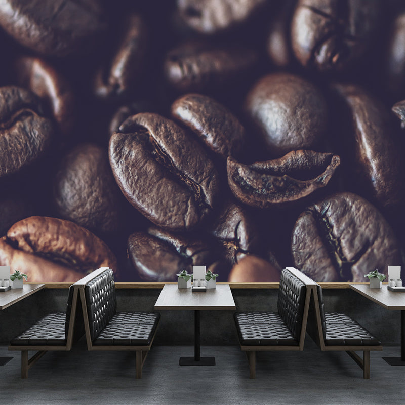Coffee Beans Stain Resistant Coffee Shop Wall Covering, Made to Measure