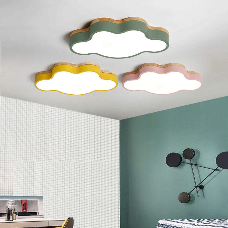 Lámpara de techo de macarrón de hierro forjado, montaje empotrado LED de nube acrílica, estilo nórdico moderno, para dormitorio