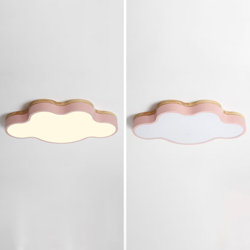 Lámpara de techo de macarrón de hierro forjado, montaje empotrado LED de nube acrílica, estilo nórdico moderno, para dormitorio