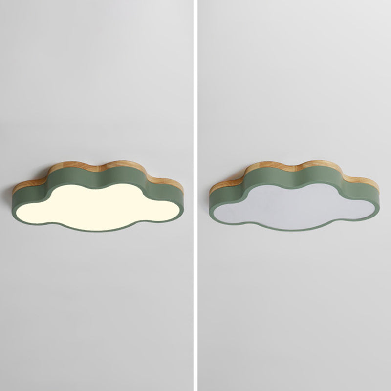 Lámpara de techo de macarrón de hierro forjado, montaje empotrado LED de nube acrílica, estilo nórdico moderno, para dormitorio