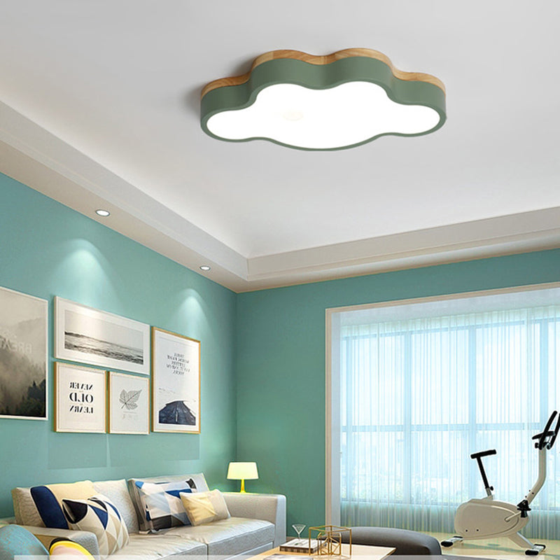 Lámpara de techo de macarrón de hierro forjado, montaje empotrado LED de nube acrílica, estilo nórdico moderno, para dormitorio