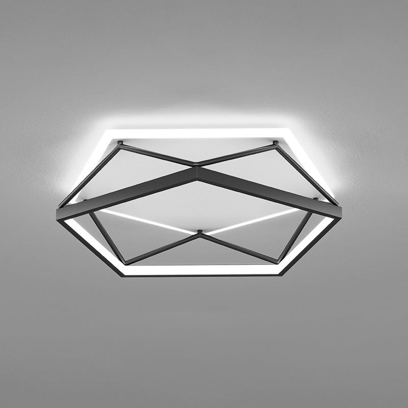 Plafonnier LED en acrylique noir et blanc, plafonnier géométrique en fer de Style concis moderne