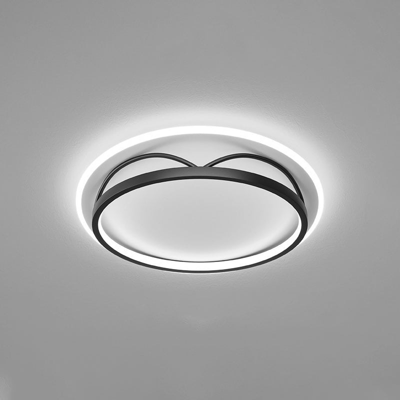 Plafonnier LED en acrylique noir et blanc, plafonnier géométrique en fer de Style concis moderne