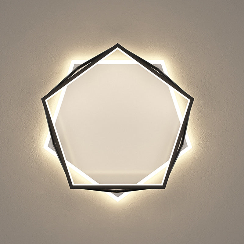 Plafonnier LED en acrylique noir et blanc, plafonnier géométrique en fer de Style concis moderne