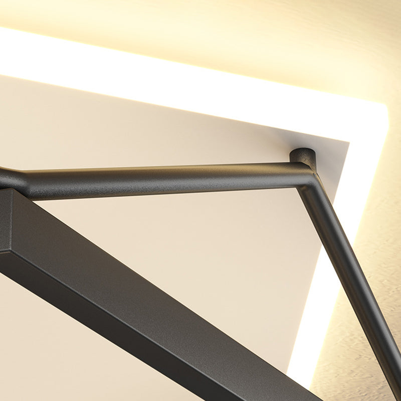 Plafonnier LED en acrylique noir et blanc, plafonnier géométrique en fer de Style concis moderne