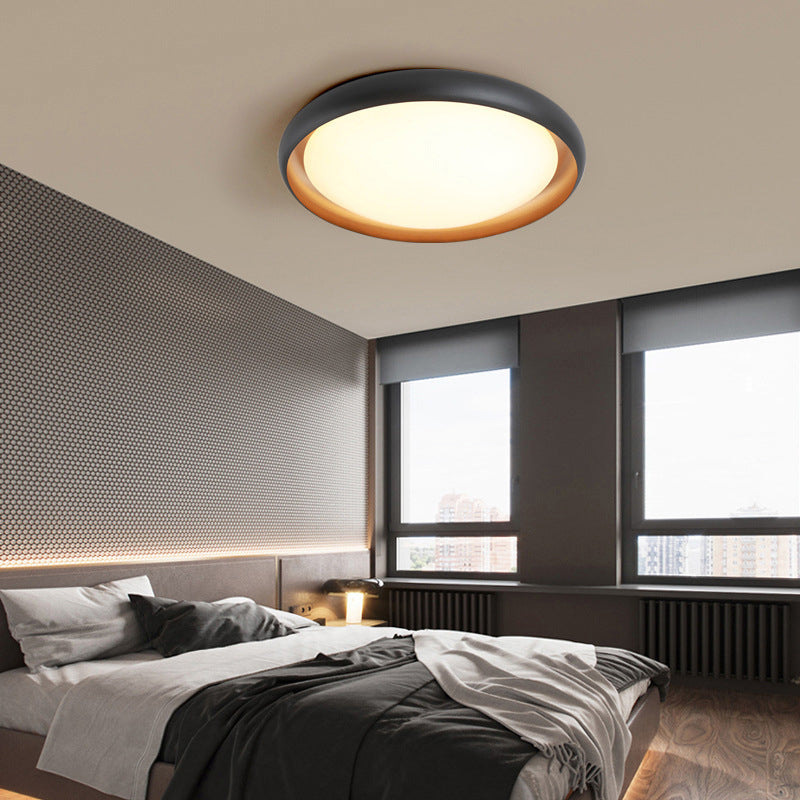 Moderne Minimalistische LED Flush Mount Aluminium Circular Ceiling-profiel met Acrylic Shade