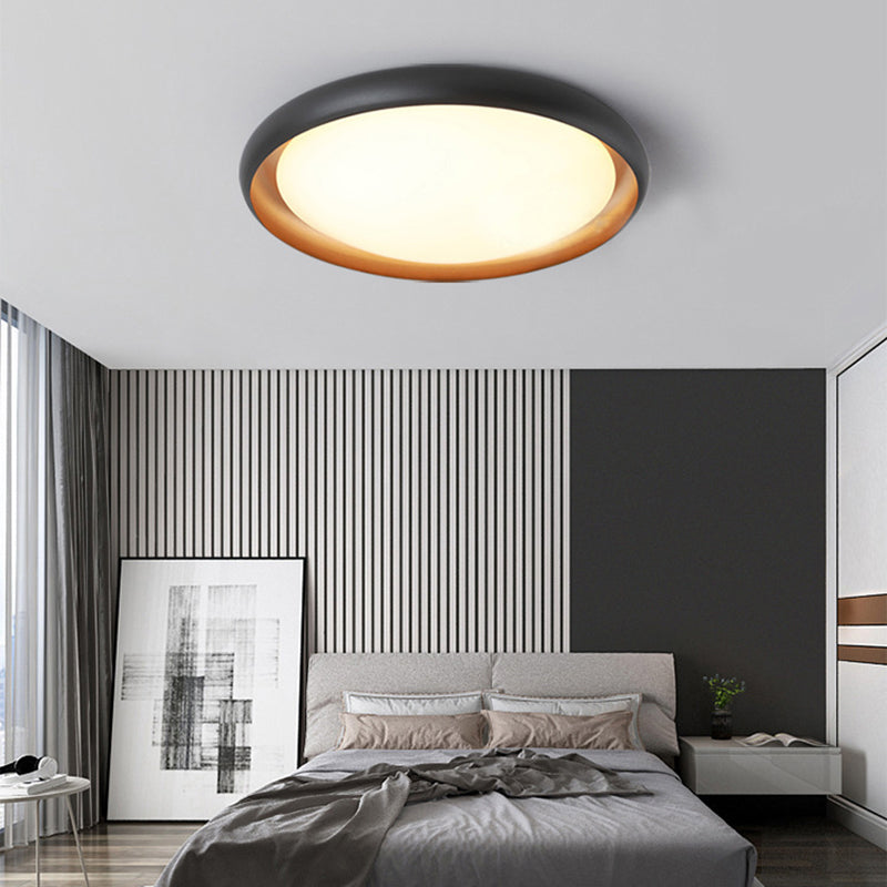 Moderne Minimalistische LED Flush Mount Aluminium Circular Ceiling-profiel met Acrylic Shade