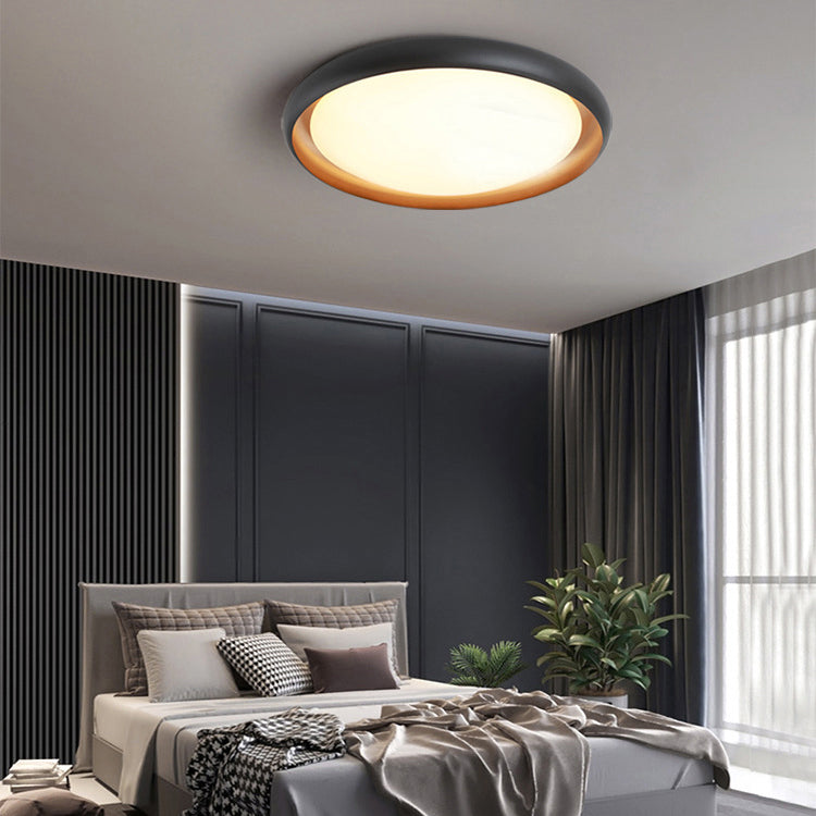 Moderne Minimalistische LED Flush Mount Aluminium Circular Ceiling-profiel met Acrylic Shade