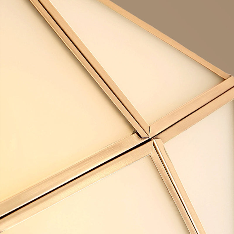 Plafonnier en verre et laiton de Style rétro colonial, plafonnier géométrique en cuivre pour le salon