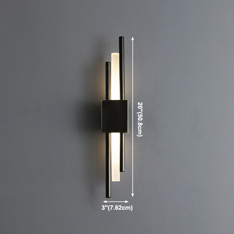 Post-Modern Simple Fashion Style Linear Shade Wall Sconce Metal 1 Light Sconces