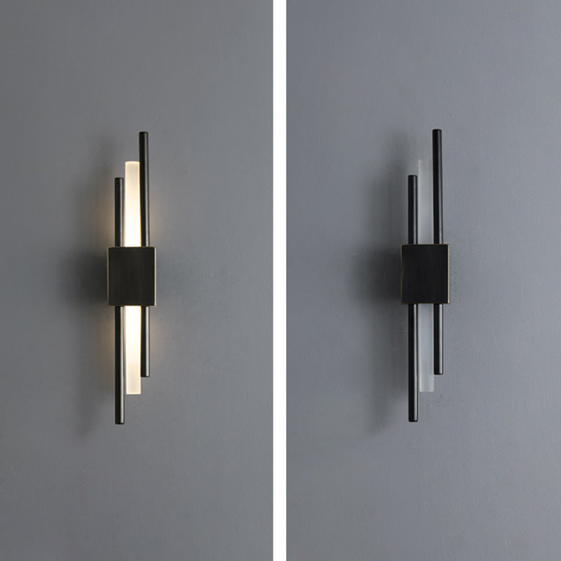Post-Modern Simple Fashion Style Linear Shade Wall Sconce Metal 1 Light Sconces