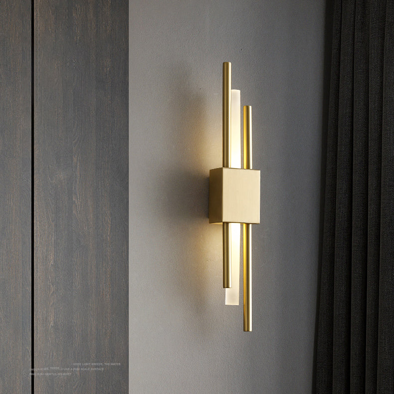 Post-Modern Simple Fashion Style Linear Shade Wall Sconce Metal 1 Light Sconces