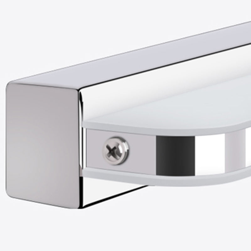 1-Light Linear Shade Wall Sconce Modern Simple Style Mirror Wall Lighting in Silver