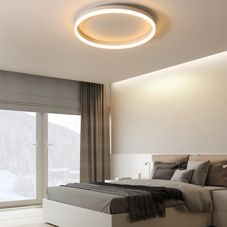 Acrylic Circular LED Ceiling Light in Modern Creative Style Wrought Iron Flush Mount for Bedroom