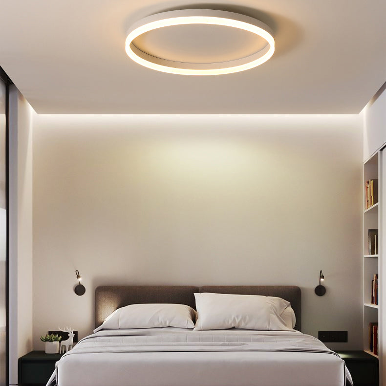 Acrylic Circular LED Ceiling Light in Modern Creative Style Wrought Iron Flush Mount for Bedroom