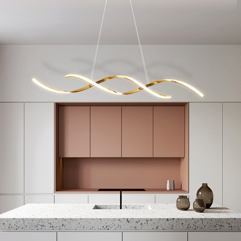 Simple Modern Light Luxury Style LED Hanging Island Pendant Light for Dining Room