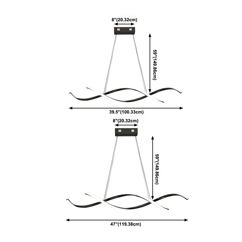 Simple Modern Light Luxury Style LED Hanging Island Pendant Light for Dining Room