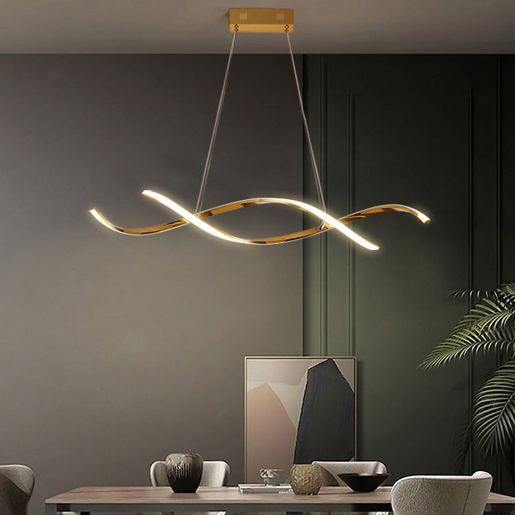 Simple Modern Light Luxury Style LED Hanging Island Pendant Light for Dining Room