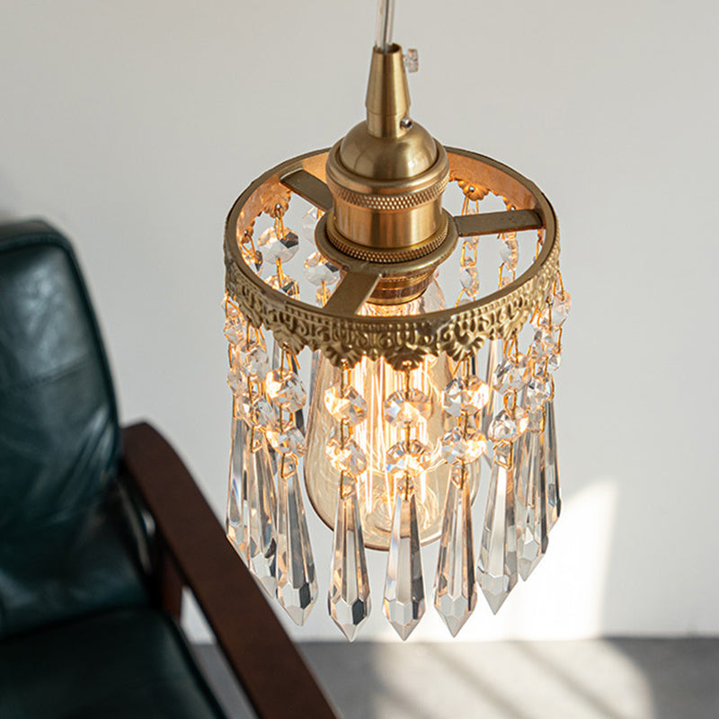 Luxury Indoor Pendant Light, Metal Angel Top 1-Light Pendant Lighting in Brass Color