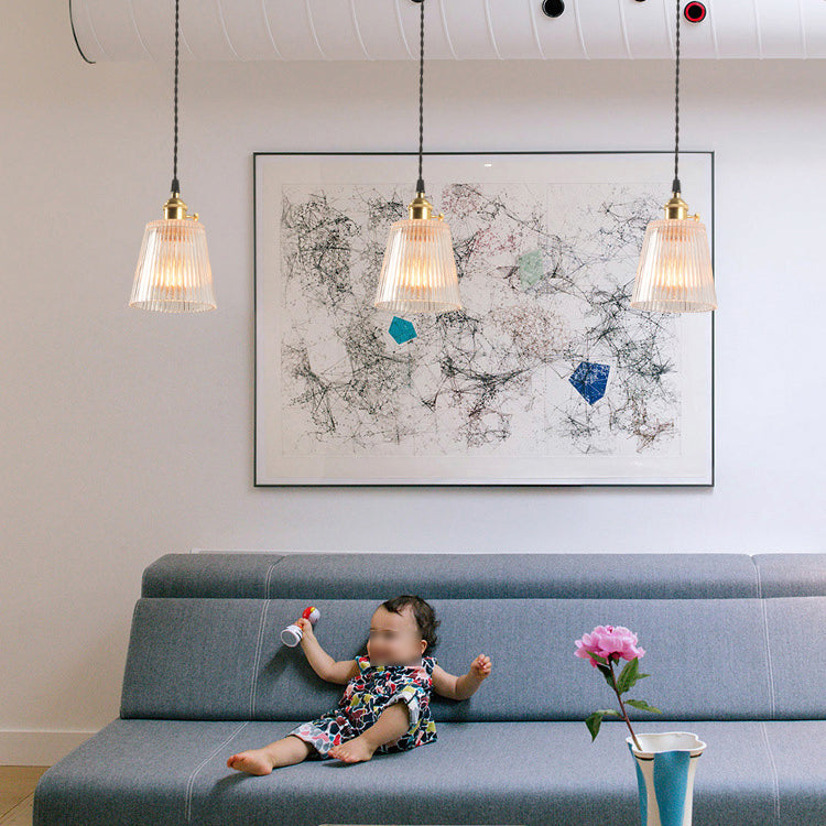 Contemporary Lantern Shaped Pendant Light Glass 3 Lights Multi Light Pendant