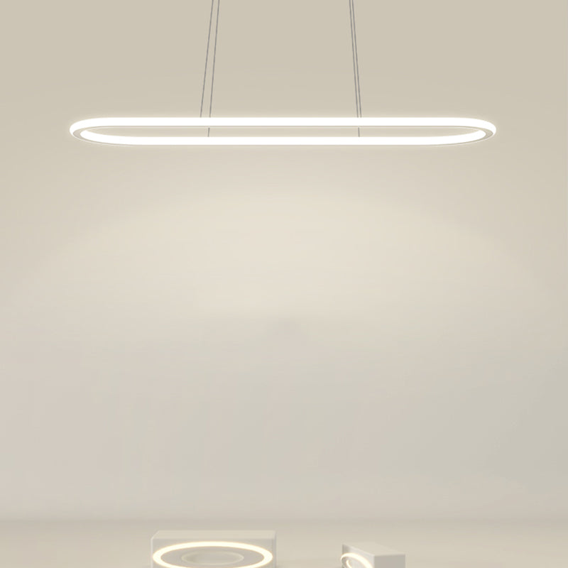 Simple Modern Nordic Style LED Hanging Island Pendant Light for Dining Room Office