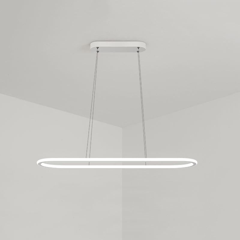 Simple Modern Nordic Style LED Hanging Island Pendant Light for Dining Room Office
