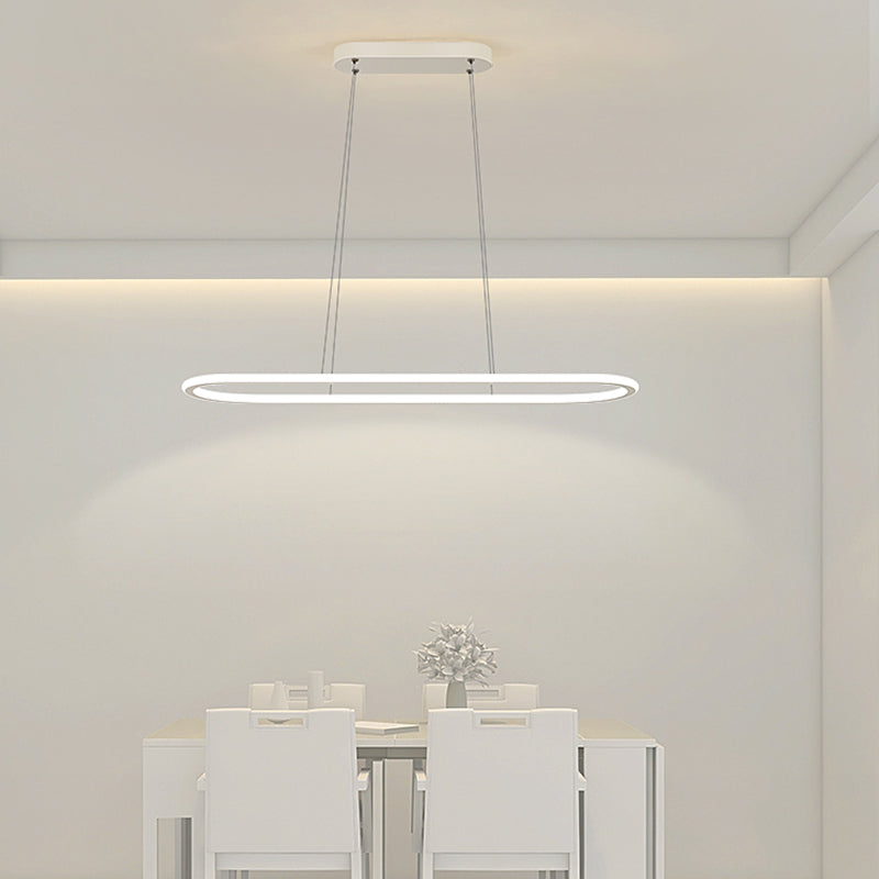 Simple Modern Nordic Style LED Hanging Island Pendant Light for Dining Room Office