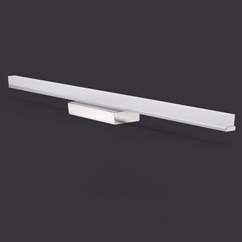 1-Light Linear Wall Sconce Modern Simple Style Mirror Wall Lighting in Silver