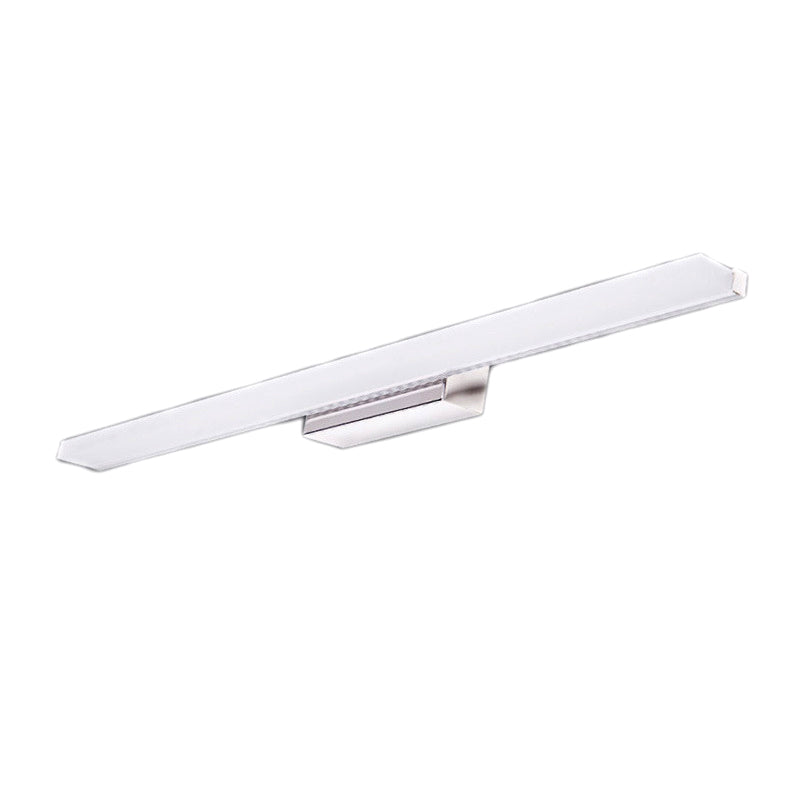 1-Light Linear Wall Sconce Modern Simple Style Mirror Wall Lighting in Silver