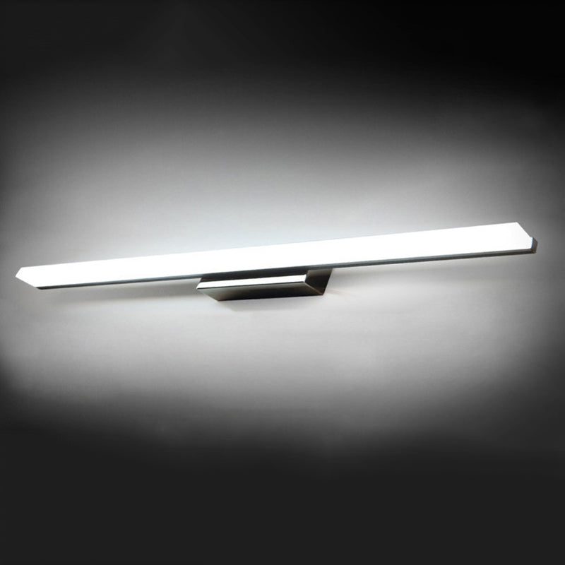 1-Light Linear Wall Sconce Modern Simple Style Mirror Wall Lighting in Silver
