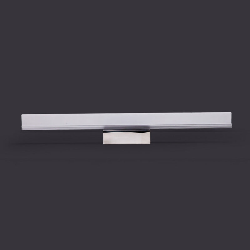 1-Light Linear Wall Sconce Modern Simple Style Mirror Wall Lighting in Silver