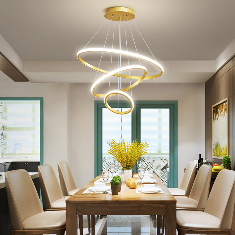 Simple Nordic Modern Caractéristique Style LED Hanging Chandelier Light for Dining Room