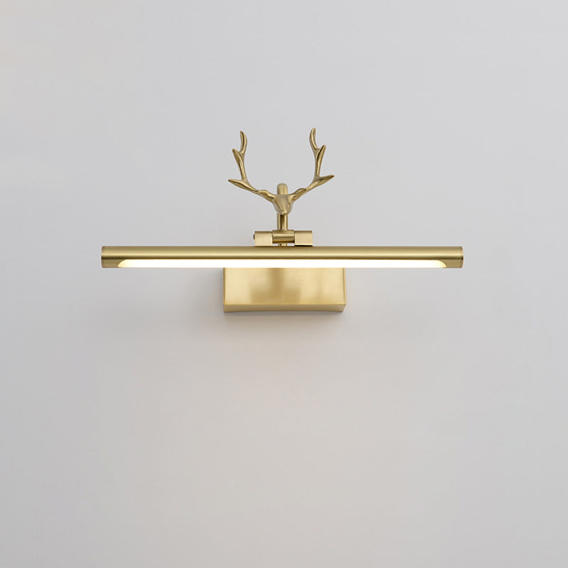 Linear 1-Light Wall Mounted Light Fixture Modern Style Brass Vanity Lighting Ideas