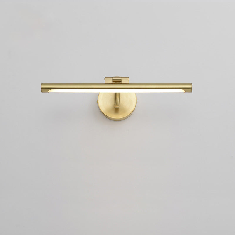 Linear 1-Light Wall Mounted Light Fixture Modern Style Brass Vanity Lighting Ideas