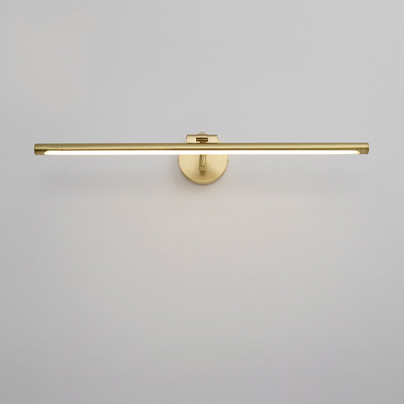 Linear 1-Light Wall Mounted Light Fixture Modern Style Brass Vanity Lighting Ideas