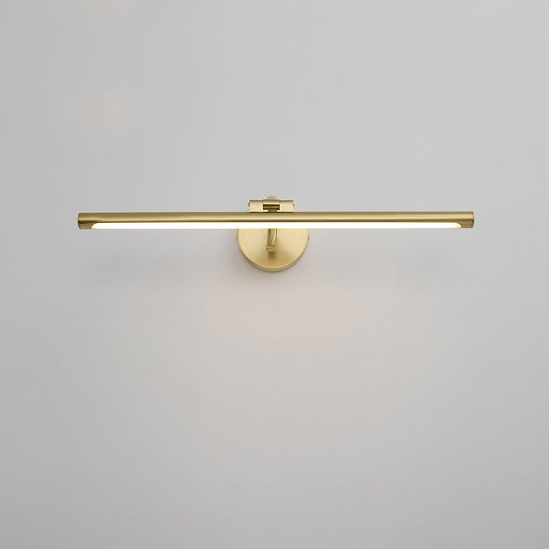 Linear 1-Light Wall Mounted Light Fixture Modern Style Brass Vanity Lighting Ideas