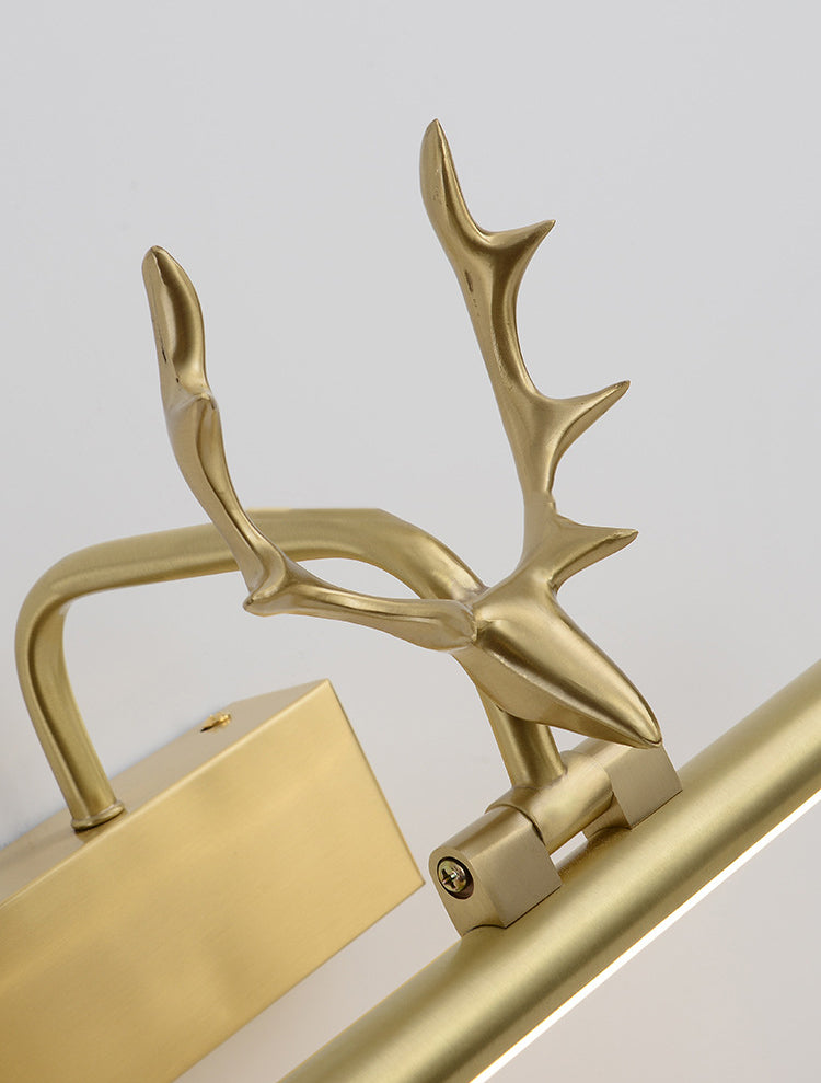 Linear 1-Light Wall Mounted Light Fixture Modern Style Brass Vanity Lighting Ideas